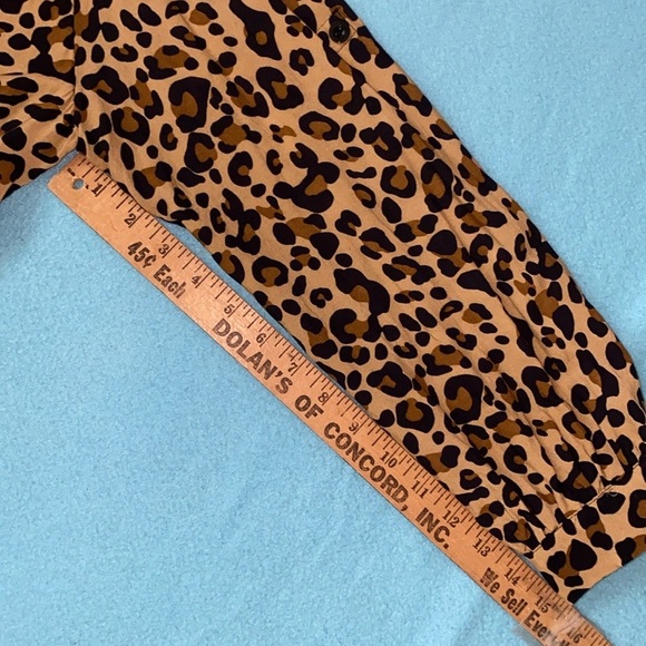 AMARYLLIS leopard print button up high low bow tie neck long sleeve NEW size 3X - Picture 11 of 13